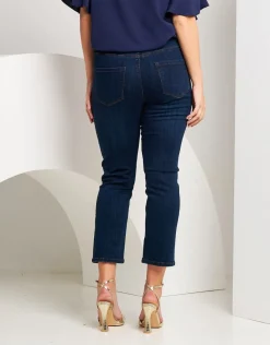 Jeans 5 tasche con spacco e bottoni