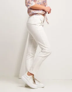 Jeans bianco con tasche alla francese
