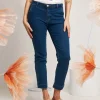 Jeans cropped con tasche alla francese