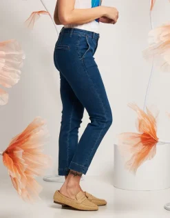 Jeans cropped con tasche alla francese