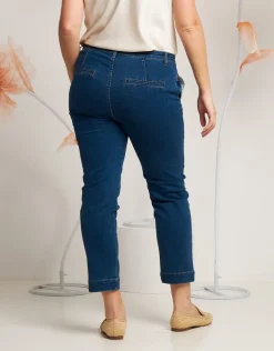 Jeans cropped con tasche alla francese