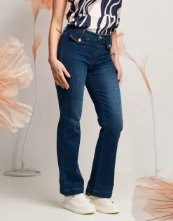 Jeans largo con pattine