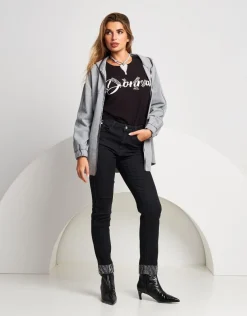 Jeans skinny con dettaglio animalier