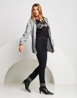Jeans skinny con dettaglio animalier