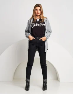 Jeans skinny con dettaglio animalier