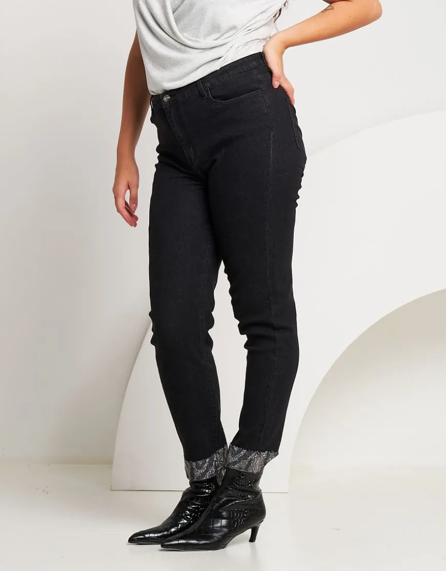 Jeans skinny con dettaglio animalier