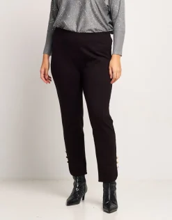 Leggings con bottoni oro