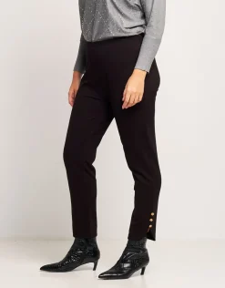 Leggings con bottoni oro