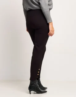 Leggings con bottoni oro