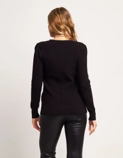 Maglia a coste con catena oro
