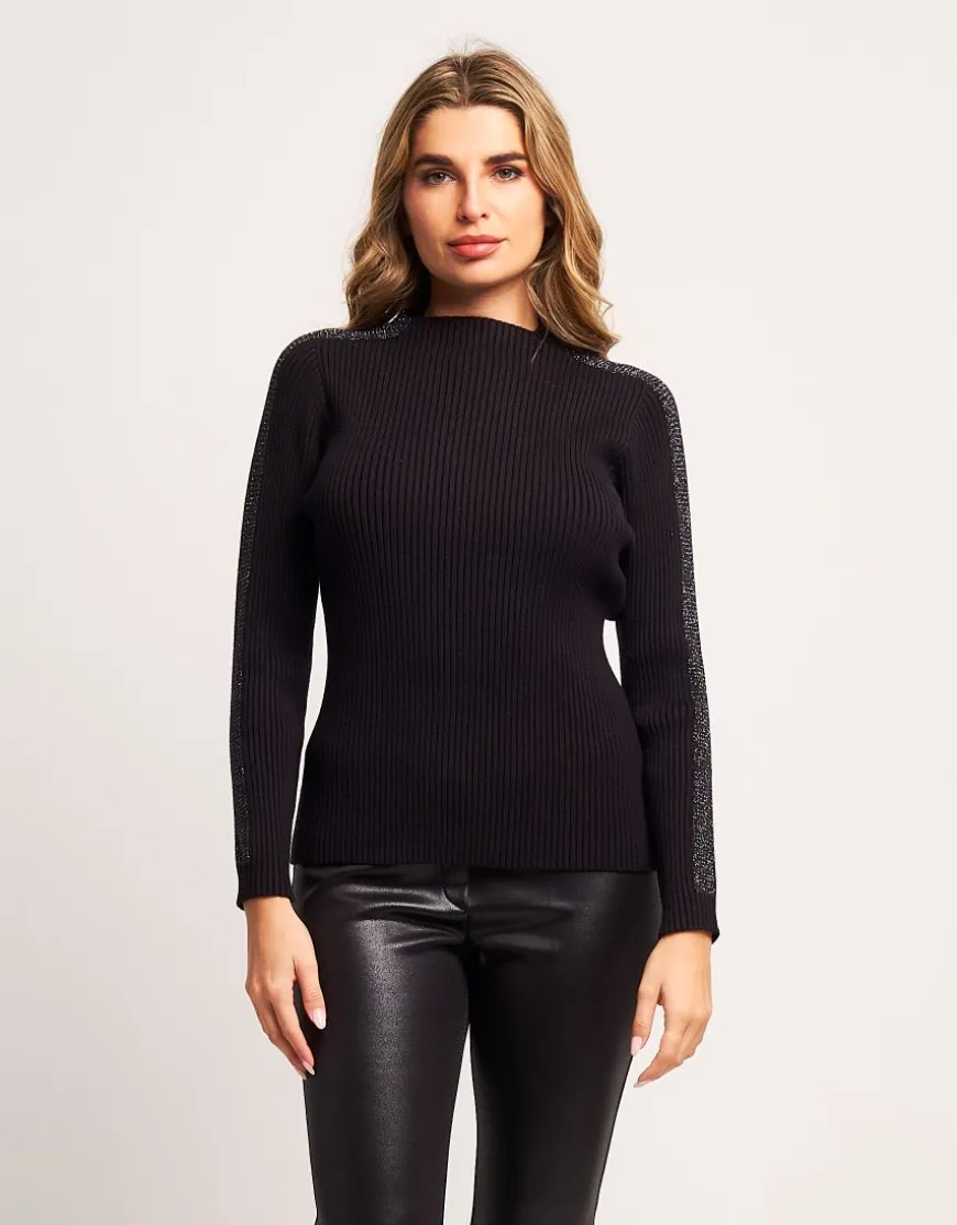 Maglia a coste con lurex