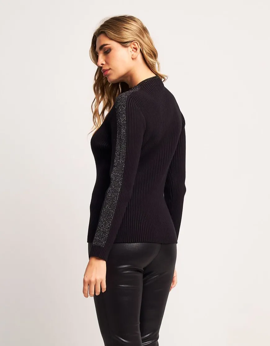 Maglia a coste con lurex