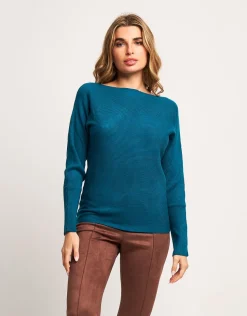 Maglia a coste con maniche a pipistrello