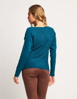 Maglia a coste con maniche a pipistrello