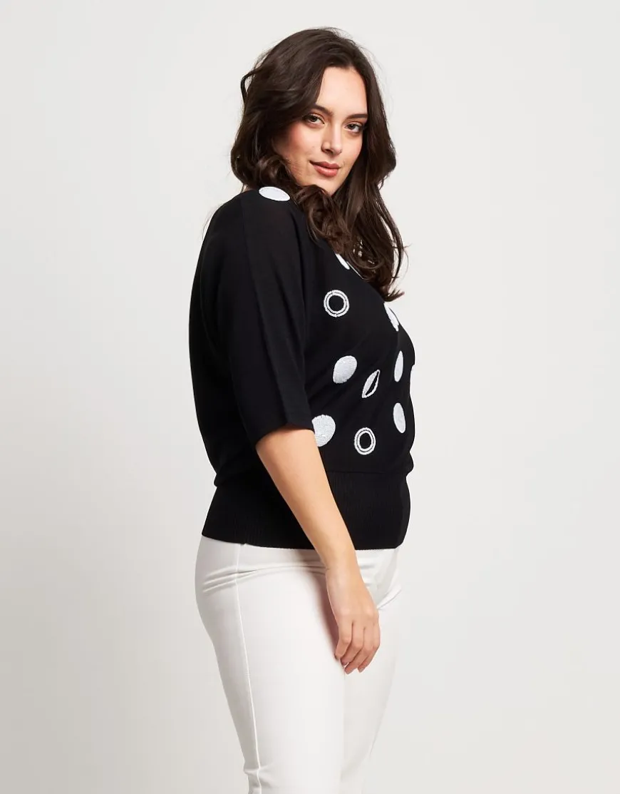 Maglia a pipistrello con paillettes