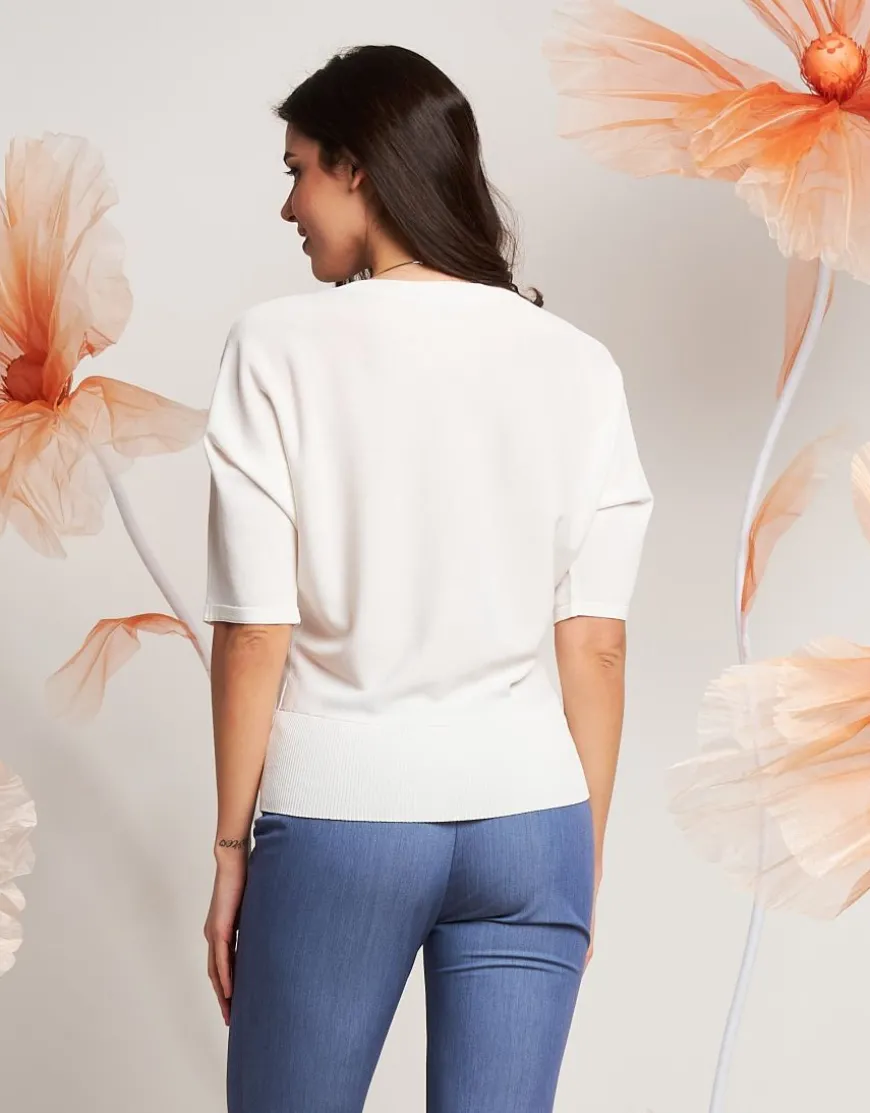 Maglia a pipistrello con applicazioni