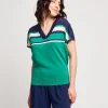 Maglia a poncho a righe