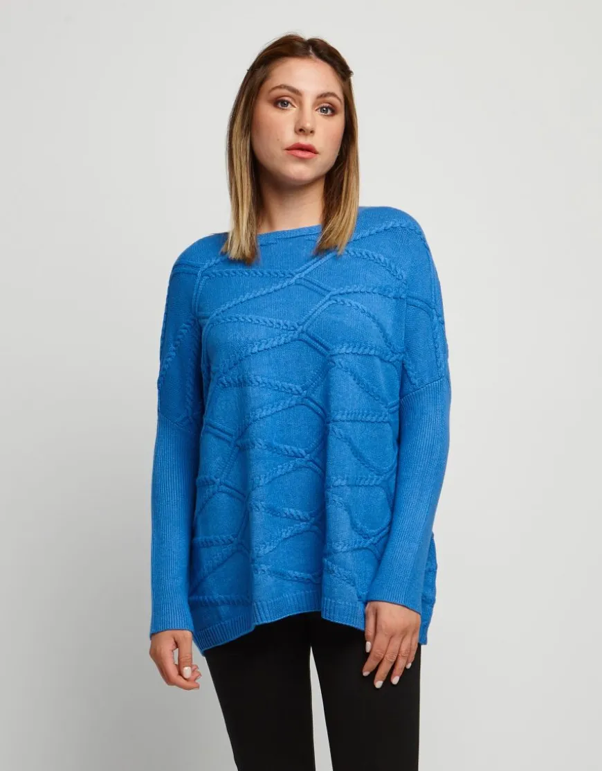 Maglia a poncho con lavorazioni