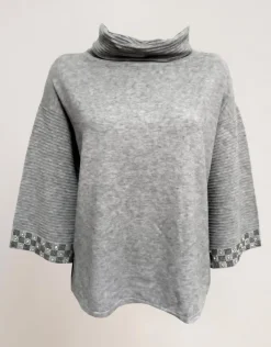 Maglia a poncho con strass