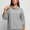 Maglia a poncho con strass