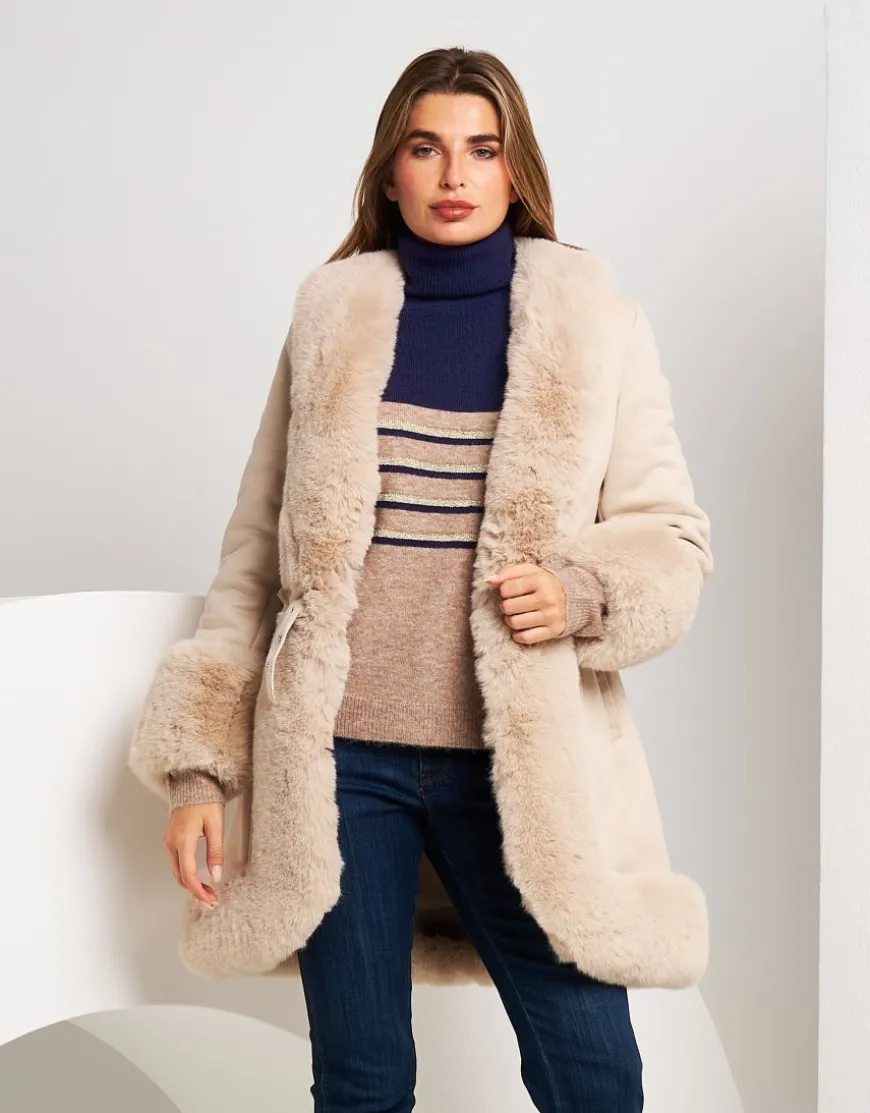 Maglia a righe bicolore con collo alto