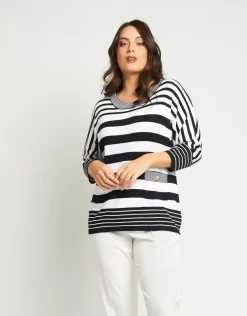 Maglia a righe con bottoni e tasche