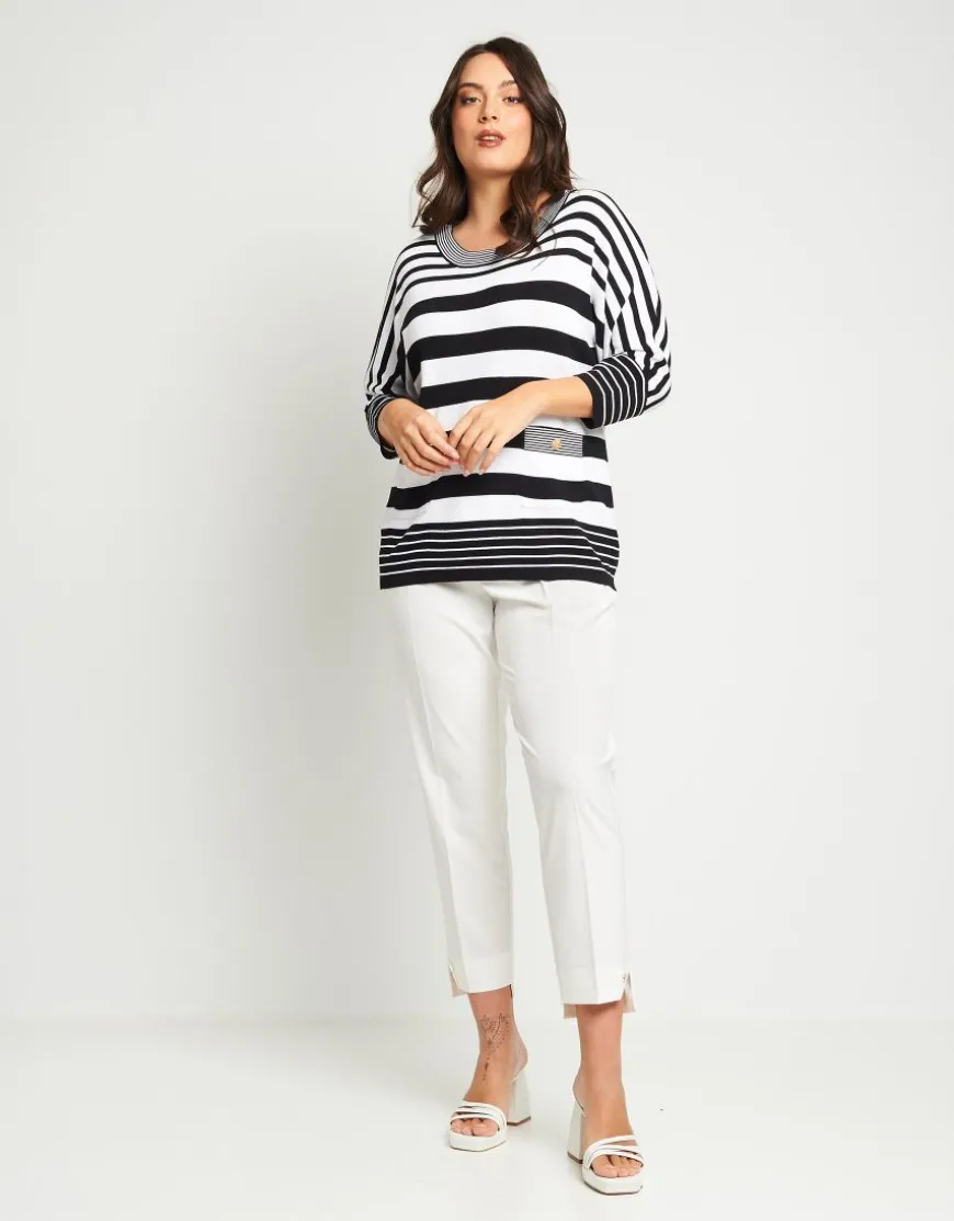 Maglia a righe con bottoni e tasche