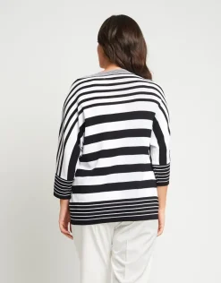 Maglia a righe con bottoni e tasche