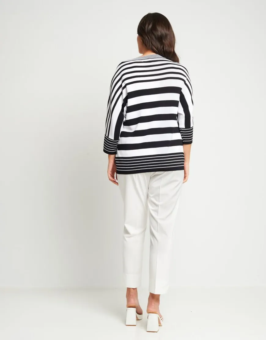 Maglia a righe con bottoni e tasche