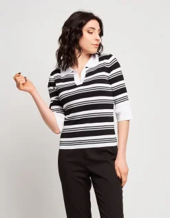 Maglia a righe con colletto