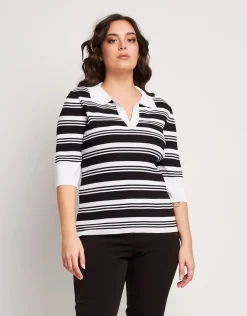 Maglia a righe con colletto