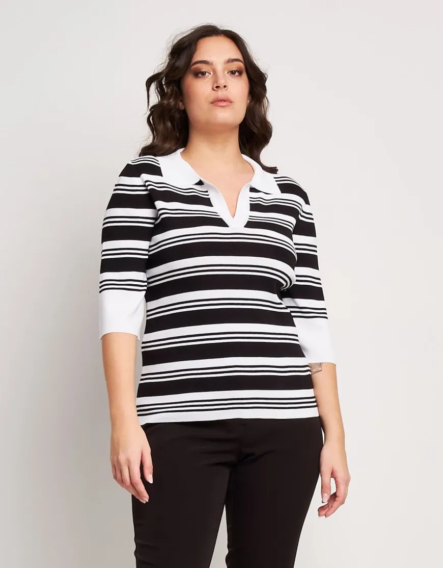 Maglia a righe con colletto