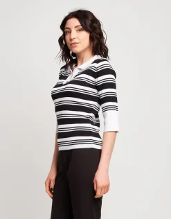 Maglia a righe con colletto