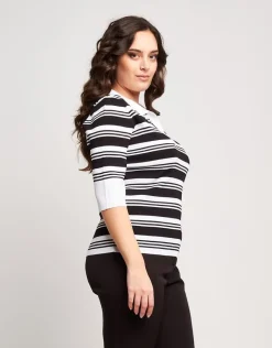 Maglia a righe con colletto