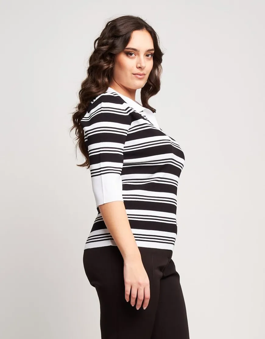 Maglia a righe con colletto