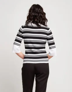 Maglia a righe con colletto