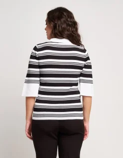 Maglia a righe con colletto