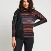 Maglia a righe con collo alto e inserti