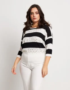 Maglia a righe con dettagli