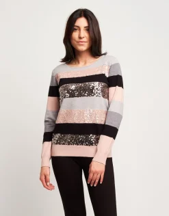 Maglia a righe con paillettes