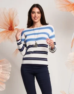 Maglia a scatola righe lurex