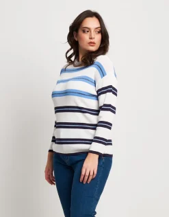 Maglia a scatola righe lurex