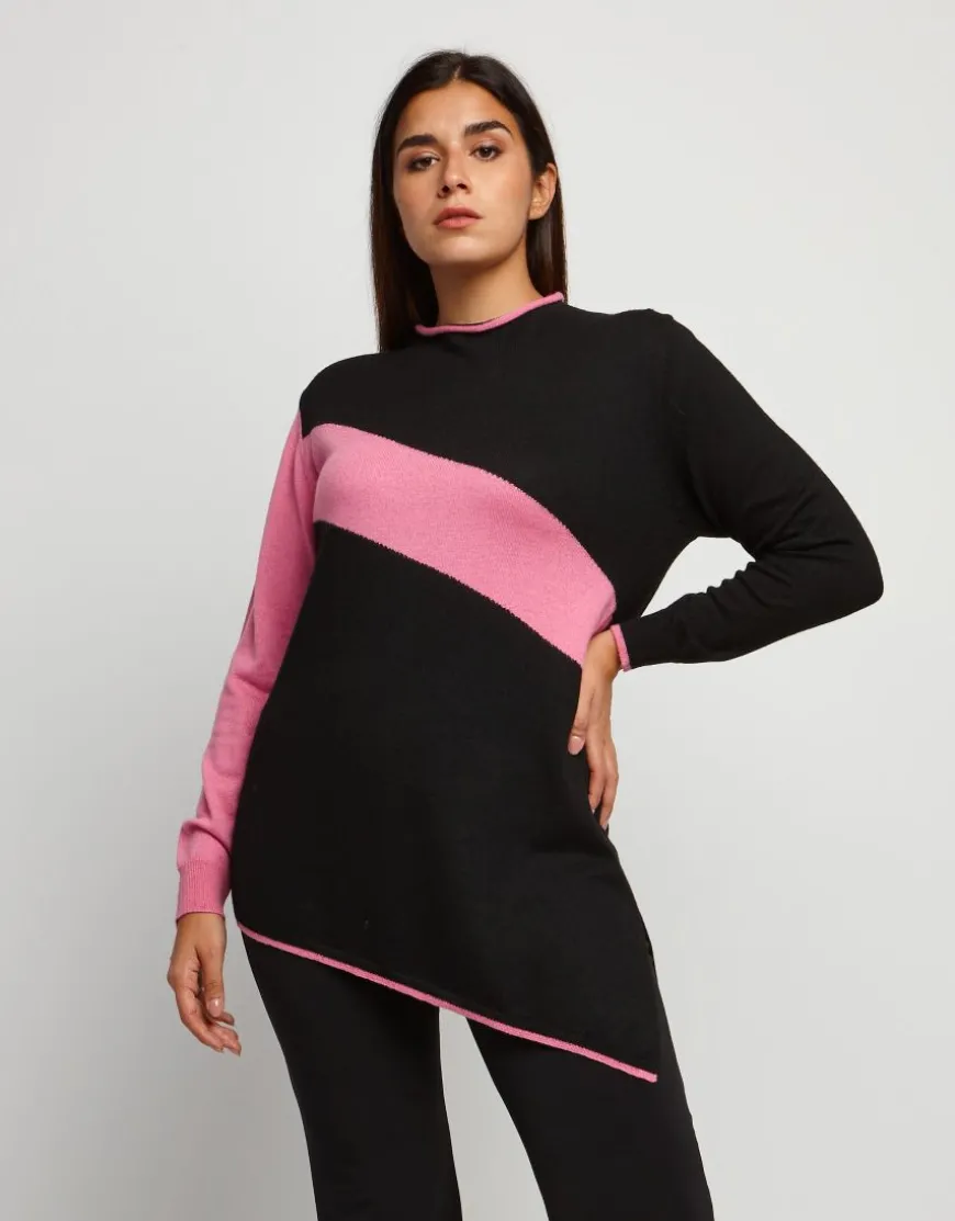 Maglia bicolore in lana