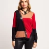 Maglia color block con paillettes