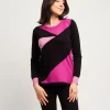 Maglia color block con paillettes