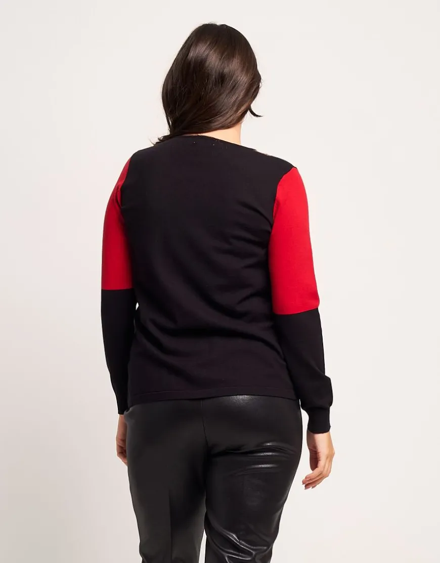 Maglia color block con paillettes