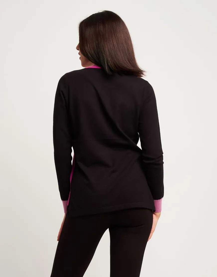 Maglia color block con paillettes