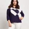 Maglia con cuore e strass