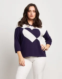 Maglia con cuore e strass