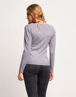 Maglia con dettagli di perle